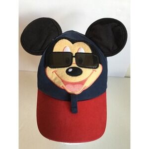 Mickey Mouse Hat Cap Sunglasses Ears Sunglass holder Brim Toddler Size Navy Blue